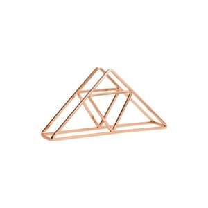 Moderno Porta Servilletas Triangular de Metal Color Oro Rosa, Dispensador de Servilletas de Alambre Minimalista para Decoración de Cocina, Comedor y Hotel - Product Image 1
