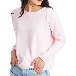 Sweat-shirt à col rond en corail, coupe classique, tricoté, 100% coton, manches longues, couleur unie, vêtement d'automne unisexe - Product Image 4