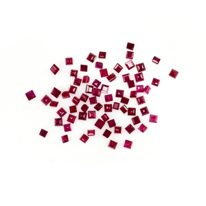 Rubíes naturales sin tratar de Mozambique, cuadrados calibrados de 2 mm, piedras preciosas de rubí facetadas naturales sueltas para la fabricación de joyas, listas para usar. - Product Image 3