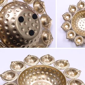 ชามอูร์ลีทรงกลมเคลือบเงาสำหรับตกแต่งบ้าน งานฝีมือสำหรับใส่ดอกไม้ลอยน้ำ ตกแต่งโต๊ะสำนักงาน ตกแต่งเทศกาลดีวาลี - Product Image 6