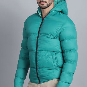 Men's Teal <b>Reversible</b> Eco-Friendly 300g Puffer <b>Jacket</b> Windproof Polyester Wadding Filled Stand Patchwork HIGH STREET Winter Coat - Product Image 5