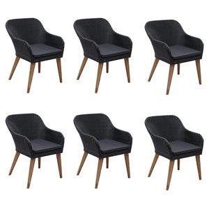 Juego de Comedor de Patio de 7 Piezas en Negro para Uso en Jardín - Product Image 2