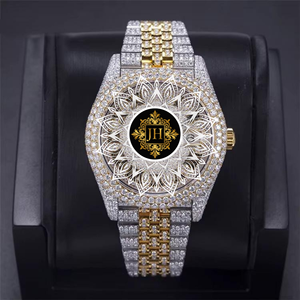 2026 Best Selling Fashion Moissanite Diamond Stainless Steel Quartz Watch for <b>Couples</b> <b>Matching</b> Luxury Watch Set Shiny Stones - Product Image 3