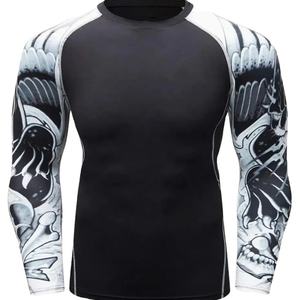 Nouveaux vêtements de fitness sur mesure pour les entraînements Cross Fit, avec des motifs uniques, impression par transfert thermique, col roulé, rashguard - Product Image 2