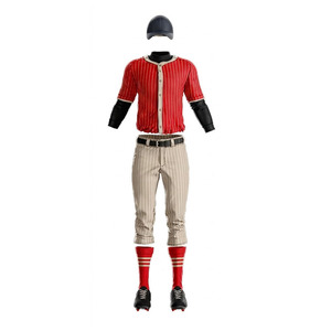Conjunto de Uniforme de Béisbol a Rayas Rojas para Hombre, Camiseta de Manga Corta, Pantalones y Gorra, Transpirable, de Poliéster, para Todas las Temporadas, Uniformes de Béisbol Juveniles - Product Image 6
