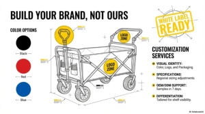 8-inch Baby Four-Wheel <b>Platform</b> Folding Wagon for Storage & Shopping Carbon Steel OEM Customizable - Product Image 6