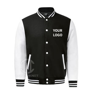 Vestes universitaires vierges en gros avec manches en cuir, logo chenille personnalisé, manteaux en laine pour hommes, vestes de baseball universitaires - Product Image 2