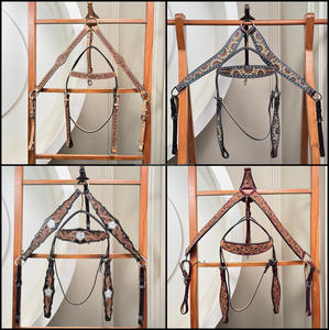 Juego de tachuelas de cuero con herramientas manuales personalizadas y cuello de pecho, juego de tachuelas de caballo occidental para vaquero, Rodeo, sendero, equitación y equipo ecuestre - Product Image 2