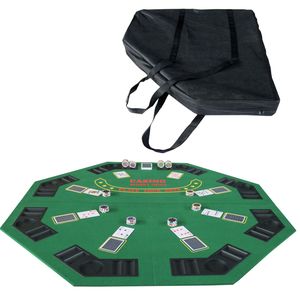 Table de poker pliante verte de 48 pouces INO Design pour 8 joueurs Texas Holdem Octagon Casino Game Mahjong Gambling - Product Image 1