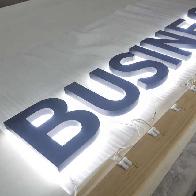 Signvia Business Outdoor Custom Acrylic LED Backlit 3D Advertising Logo Board Storefront Company Salon Sign