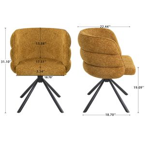 Set di 2 Sedie da Pranzo Moderne Girevoli a 270 Gradi, Sedie da Ufficio Imbottite con Base in Metallo per Camera da Letto e Soggiorno - Product Image 5