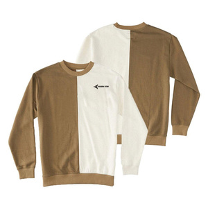 Daizen Star Men's Color Block Crew Neck Pullover Sweatshirt 100% Cotton Regular Fit Autumn Casual Front Logo Breathable 380g - Product Image 3