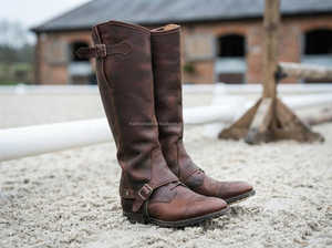 Guêtres d'équitation en cuir véritable souple, demi-guêtres élastiques en cuir de vachette pour l'équitation LHC-0022 - Product Image 4