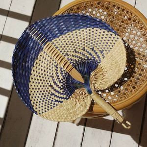 Premium Bohemian Rattan Hand Fan Handwoven Bamboo Cooling Fan for Trendy Tropical Decor Beach Events and Outdoor Use - Product Image 2