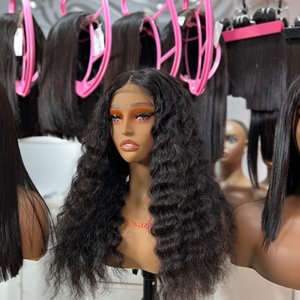 วิกผมแบบไม่มีกาว HD จากเวียดนามสำหรับวิกผมด้านหน้าเป็นลอนลึกพร้อมผมยาวตรงธรรมชาติสีดำลูกไม้ใสไม่มีกาว - Product Image 6