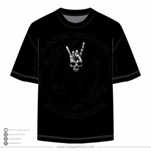 Mawra Martial Arts Custom Screen Print <b>Skull</b> Graphic T-Shirt Casual Streetwear Black Short Sleeve Men's Cotton <b>Tops</b> High Quality - Product Image 5