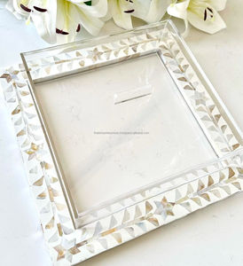 Présentoir en nacre noir et blanc pour servir du chocolat, des bonbons et des bonbons, support de gâteau d'anniversaire MOP de dernière conception - Product Image 5