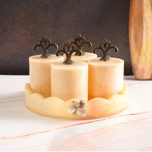 Ensemble de service pour fruits secs en résine écologique artisanale de qualité supérieure, résistant à l'humidité, design floral décoratif, empilable, passe au lave-vaisselle - Product Image 1