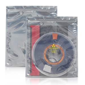 Confezione 500 borsa con cerniera schermatura statica 12X16 grige chiusura superiore materiale trasparente componenti elettronici - Product Image 1