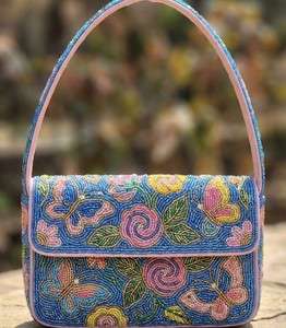 Nuevo Bolso de Hombro Bordado con Cuentas, Diseño Floral Rosa, Bolso de Mano de Lujo para Mujer, Ideal para Fiestas Nocturnas, Bodas y Regalos - Product Image 1