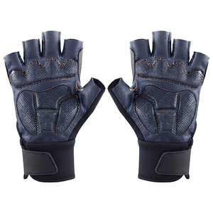 <b>Leather</b> Half Finger Lightweight Non-Slip Breathable for Closure Weightlifting <b>Gloves</b> for Unisex Gym Training Fitness Workout - Product Image 2