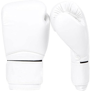Customized PU Leather Boxing Gloves with Custom Logo Premium Quality Waterproof Adjustable Wrist <b>Strap</b> Training Adults White - Product Image 1
