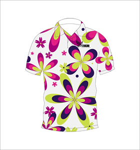 เสื้อโปโลพิมพ์ลายดอกไม้แบบกำหนดเอง แขนสั้น สวมใส่สบาย เหมาะสำหรับกอล์ฟ เทนนิส ชุดทีมฤดูร้อน - Product Image 1