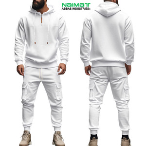 Comfortable Elastic Waistband Track Suit Men Casual Daily Wear Warm Hoodie <b>Matching</b> <b>Joggers</b> Fleece Garment Pack - Product Image 5
