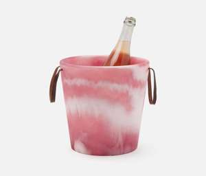 Cubo de Hielo de Resina para Fiestas, Diseño Innovador en Forma Redonda, Color Marrón con Asas de Cuerda de Cuero - Product Image 4