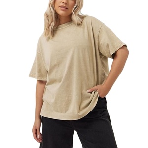 Camisetas de diseño personalizado con impresión de logotipo personalizado Camiseta de manga corta para mujer Proveedor GSM personalizado de BD - Product Image 1