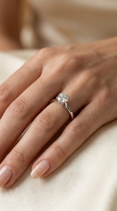 Moissanite Engagement <b>Ring</b> Set 925 <b>Silver</b> Gold Plated Prong Setting Promise <b>Ring</b> <b>Solitaire</b> <b>Ring</b> for Wedding Anniversary Gift - Product Image 6