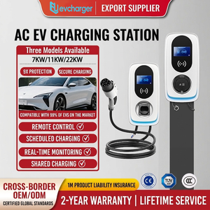 Station de recharge AC pour véhicules électriques Evcharger, 22 kW, type 2, murale, blanche, OCPP 1.6 2.0 - Product Image 1