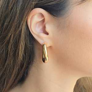 Curvy Chunky Wave Twisted Huggie Hoop Earrings Wholesale 14k Solid Gold Lightweight Minimalist Daily Wear Fine Jewelry For Women - Product Image 5