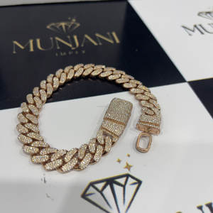 Pulsera de Tenis de Moissanita VVS1, Plata de Ley 925, Chapada en Oro Rosa, Estilo Hip Hop, Pulseras y Brazaletes de Moissanita para Hombres y Mujeres - Product Image 2