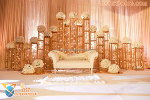 Elegant Reception Stage Decor <b>Candle</b> Walls Trendy <b>Wedding</b> Decor <b>Candle</b> Wall Backdrop Stylish <b>Wedding</b> <b>Candle</b> Holder Back Walls - Product Image 2
