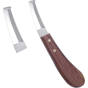 Cuchillo para pezuñas de doble filo con mango de plástico. Disponible con mango de madera y mango de plástico. Cuchillos para pezuñas a precio económico. OEM. - Product Image 1