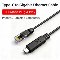 Câble adaptateur USB C vers RJ45 Gigabit Ethernet 3M 1000 Mbps pour connexion réseau filaire LAN pour ordinateur portable, usage domestique ou professionnel