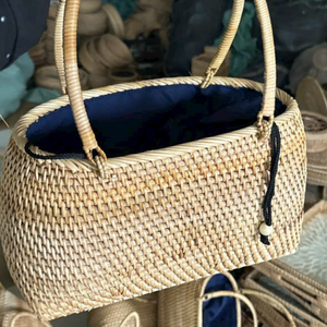 Bali Rattan Handmade Wicker Crossbody Bag Women Summer Beach Boho Style Casual Handbags Luxury Portable Vietnam Supplier OEM - Product Image 3