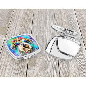 Schnauzer Hippie Dawg Compact Folding Handheld Makeup <b>Mirror</b> Decorative Travel Gift for Women and Girls <b>Pocket</b>-sized - Product Image 3