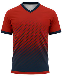 T-shirt personnalisé pour homme, col en V, polyester, vêtements de sport, respirant, séchage rapide, logo personnalisé, fabricant en gros - Product Image 1