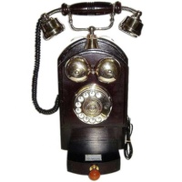 Téléphone antique de haute qualité ancien Type modèle artisanat indien article bois métal article pour application d'hôtel nouveau Design 2025