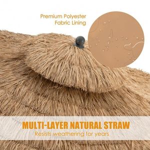 Ombrellone Tiki in Paglia da 2,7 Metri con 8 Stecche per Uso in Patio - Product Image 6