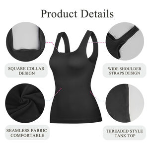 Débardeur sans couture à col carré pour femme, gaine amincissante et body sculptant, prix abordable - Product Image 5