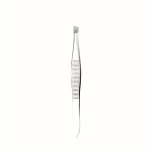 Salon Quality Stainless Steel Eyebrow Tweezers Slanted Pointed Tip Modern Design Durable <b>Precision</b> <b>Tool</b> - Product Image 5