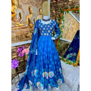 Vestido de fiesta para mujer de diseñador con trabajo digital y conjunto Dupatta - Product Image 3