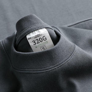 Mens 100% Cotton Heavyweight Oversized T Shirt Heavyweight Blank Tee O Neck Short Sleeve Custom Print Streetwear - Product Image 3