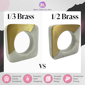 Offre Spéciale sur un Ensemble de 4 Anneaux de Serviette Carrés en Marbre et Laiton Faits Main de Qualité Supérieure pour Tables à Manger Modernes au Meilleur Prix - Product Image 3