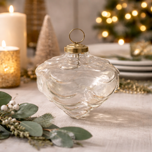 Boule de Noël suspendue en verre transparent pour la décoration de la maison pendant les fêtes |   Décoration artisanale élégante pour toutes les saisons. - Product Image 5