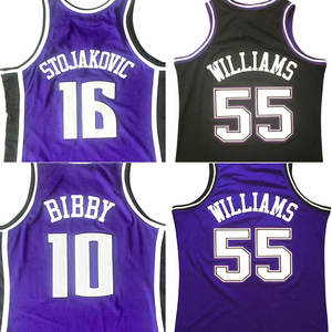 Camiseta de Baloncesto Retro de Sacramento, Estilo Clásico, Tejido de Malla, Números 55 Williams, 16 Stojakovic, 10 Bibby, Personalizable, Tallas Grandes Disponibles - Product Image 1