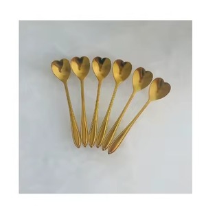 Cuchara de Té de Metal con Acabado Dorado, Cuchara de Café de Acero Inoxidable, Cuchara para Azúcar, Cuchara para Postre, Cuchara de Cocina con Acabado Liso - Product Image 3